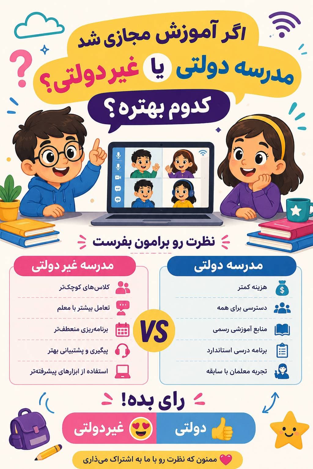 کلاس های مدارس غیر دولتی